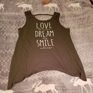 Army Green Love Dream Smile tanktop